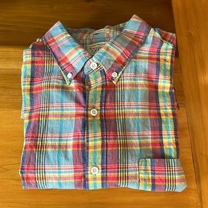 J. Crew Indian Madras buttondown shirt slim fit XL